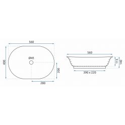 Умывальник на столешницу Rea Roma