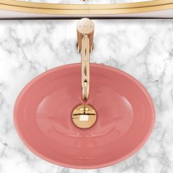 Умывальник на столешницу Rea Sofia Mini Pink Shiny