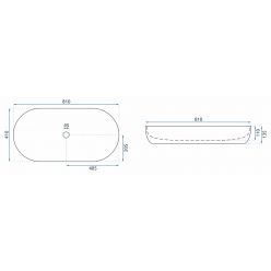 Умывальник на столешницу REA CLEO 81 Lava