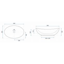 Умывальник на столешницу Rea Wendy Marmo