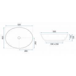Умывальник Rea Margot Gold/Black