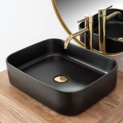 Умывальник на столешницу Rea Kaya Black Mat
