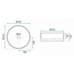 Умывальник на столешницу Rea Merida Grey