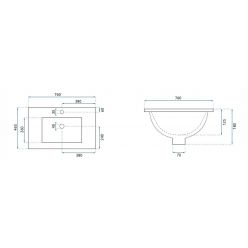 Умывальник врезной Rea Dafne 75