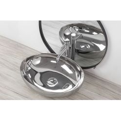 Умывальник на столешницу Rea Carola Slim Silver