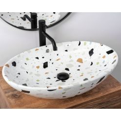 Умывальник на столешницу REA Olga Terazzo