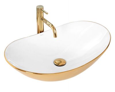 Умывальник на столешницу Rea Royal White Gold