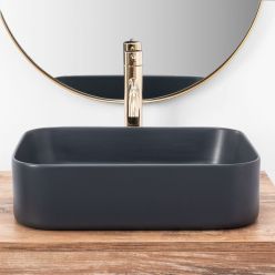 Умывальник на столешницу Rea KAYA Navy Blue Mat
