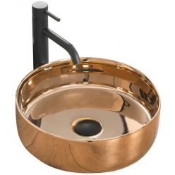 Умывальник на столешницу Rea SAMI розового золота