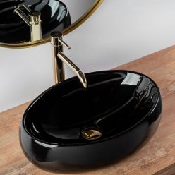 Умывальник на столешницу Rea Linda Black REA-U8523