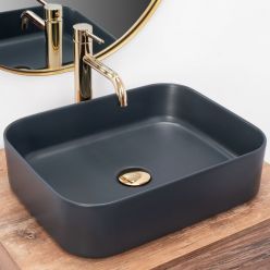 Умывальник на столешницу Rea KAYA Navy Blue Mat