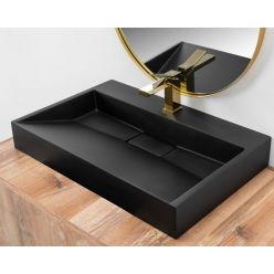 Умывальник на столешницу Rea GOYA Black Mat 70CM