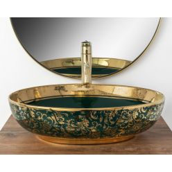 Умывальник Rea Margot Gold/Green