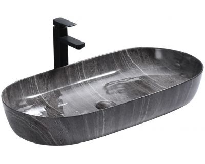 Умывальник на столешницу REA CLEO 81 Shiny Grey