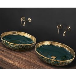 Умывальник Rea Margot Gold/Green