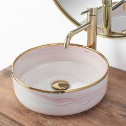 Умывальник на столешницу Rea Merida Pink