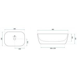 Умывальник на столешницу Rea Belinda Black Mat Gold Edge