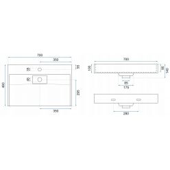 Умывальник на столешницу Rea GOYA Black Mat 70CM