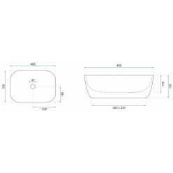 Умывальник на столешницу Rea Belinda Sash Black/White