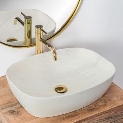 Умывальник на столешницу Rea Freja Ivory
