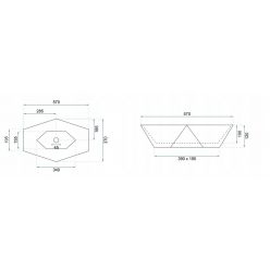 Умывальник на столешницу Rea Vegas Rose White Gold Edge
