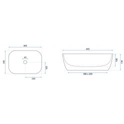 Умывальник на столешницу Rea Marbel