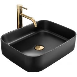 Умывальник на столешницу Rea Kaya Black Mat