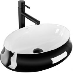 Умывальник на столешницу Rea Angela White Black