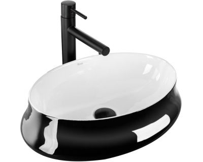 Умывальник на столешницу Rea Angela White Black