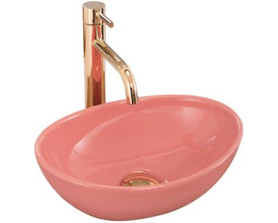 Умывальник на столешницу Rea Sofia Mini Pink Shiny