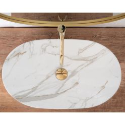 Умывальник на столешницу Rea Royal Shiny Aiax Marmur