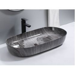 Умывальник на столешницу REA CLEO 81 Shiny Grey