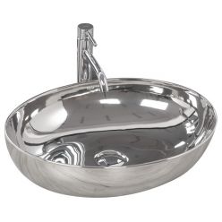 Умывальник на столешницу Rea Carola Slim Silver