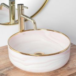 Умывальник на столешницу Rea Merida Pink