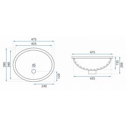 Умывальник врезной Rea Nel Black