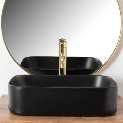 Умывальник на столешницу Rea Kaya Black Mat