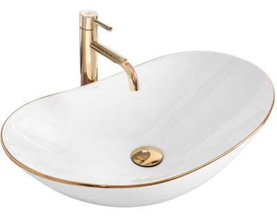 Умывальник на столешницу Rea Royal Gold Edge