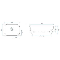 Умывальник на столешницу Rea Camelia Light Stone