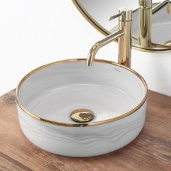 Умывальник на столешницу Rea Merida Grey