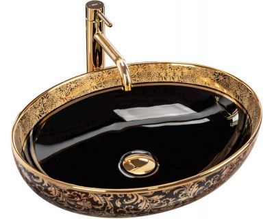 Умывальник Rea Margot Gold/Black