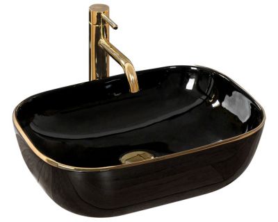 Умывальник на столешницу Rea Belinda Black Gold