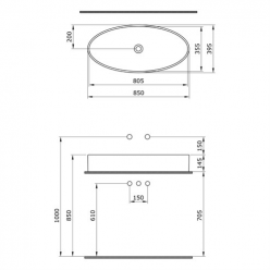 Умывальник-чаша Bocchi Vessel 85x40 1014-001-0125 белая