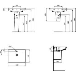 Умывальник Ideal Standard Connect Air Cube E074201 60 см