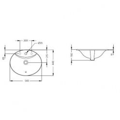Умывальник Ideal Standard Oceane W306301, 54x44