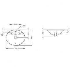 Умывальник Ideal Standard Oceane W306301, 54x44