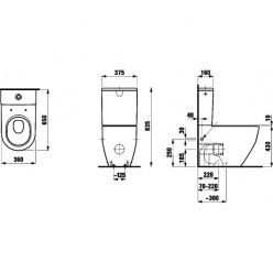 Унитаз-компакт Laufen Pro 8.2595.2.400.231.1 нижняя подводка воды в чашу, Vario выпуск, с покрытием LCC