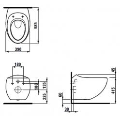 Унитаз подвесной Laufen Alessi One 8209714000001 Rimless, покрытие LCC