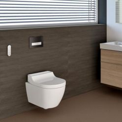 Унитаз подвесной Geberit AquaClean tuma comfort панель белое стекло