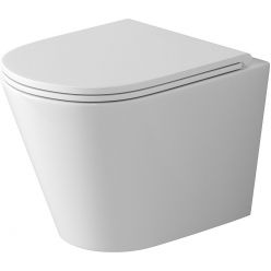 Унитаз подвесной Grossman GR-4478SQ безободковый, с тонкой крышкой duroplast soft-close, круговой бесшумный смыв Торнадо