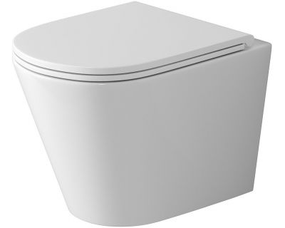 Унитаз подвесной Grossman GR-4478SQ безободковый, с тонкой крышкой duroplast soft-close, круговой бесшумный смыв Торнадо